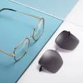 Square - Square Black Clip On Sunglasses for Women